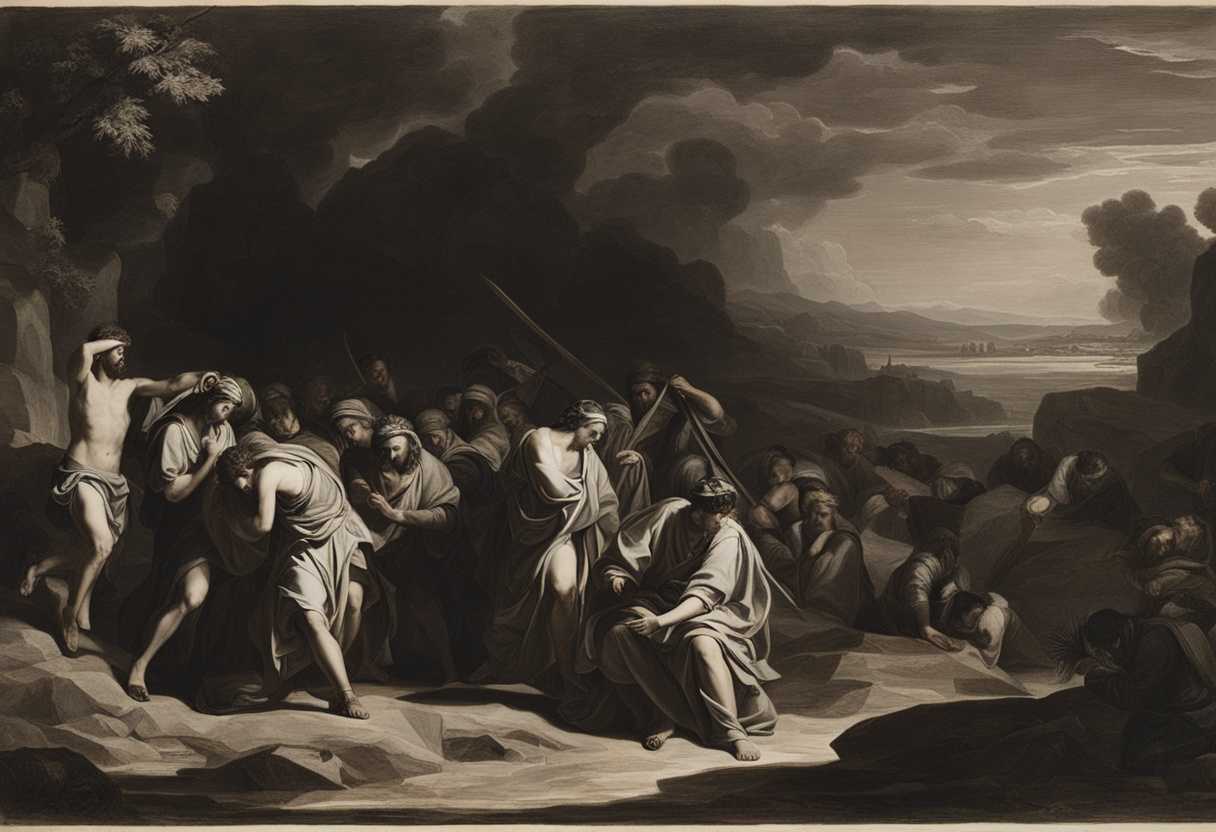 Joshua-and-Israelites-in-despair-before-the-ark-seeking-guidance-in-dimly-lit-scene_ybgp