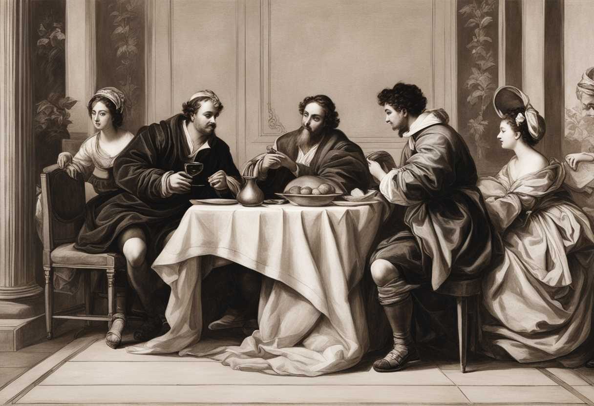 Intimate-dinner-scene-man-concubine-servant-girl's-father-bond-over-warm-hospitality-and-cozy-li_rihq