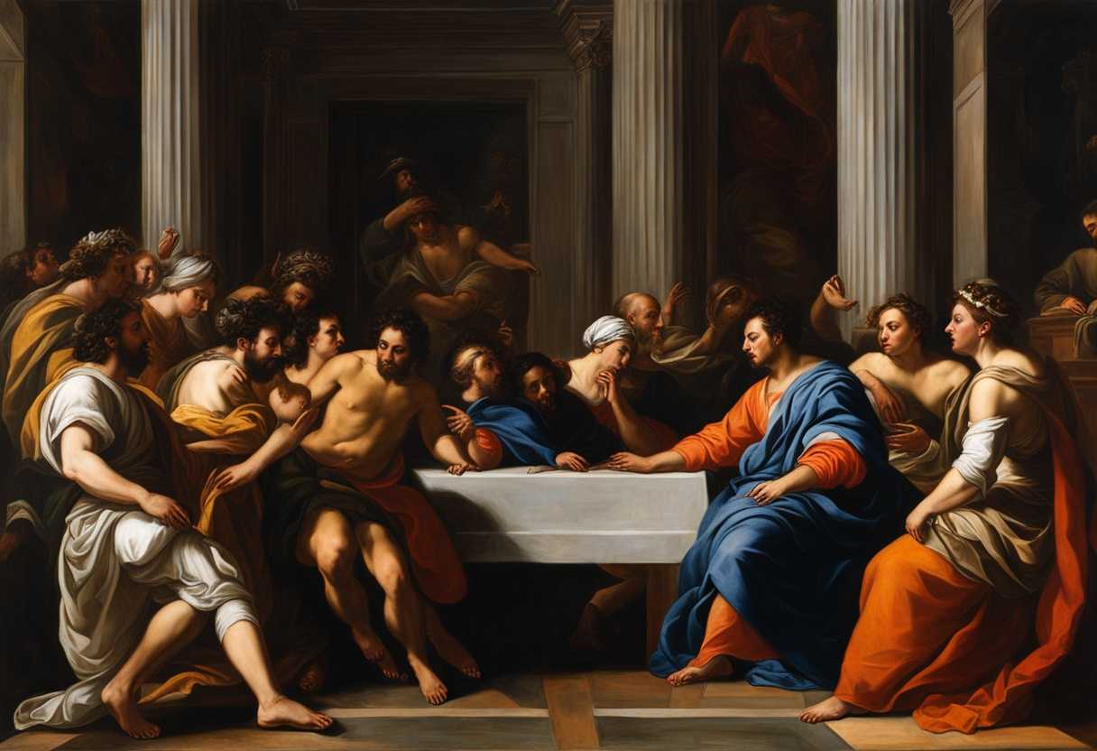 Diverse-group-worships-different-gods-contrasting-actions-visually-striking-scene-of-corruption-an_msyo