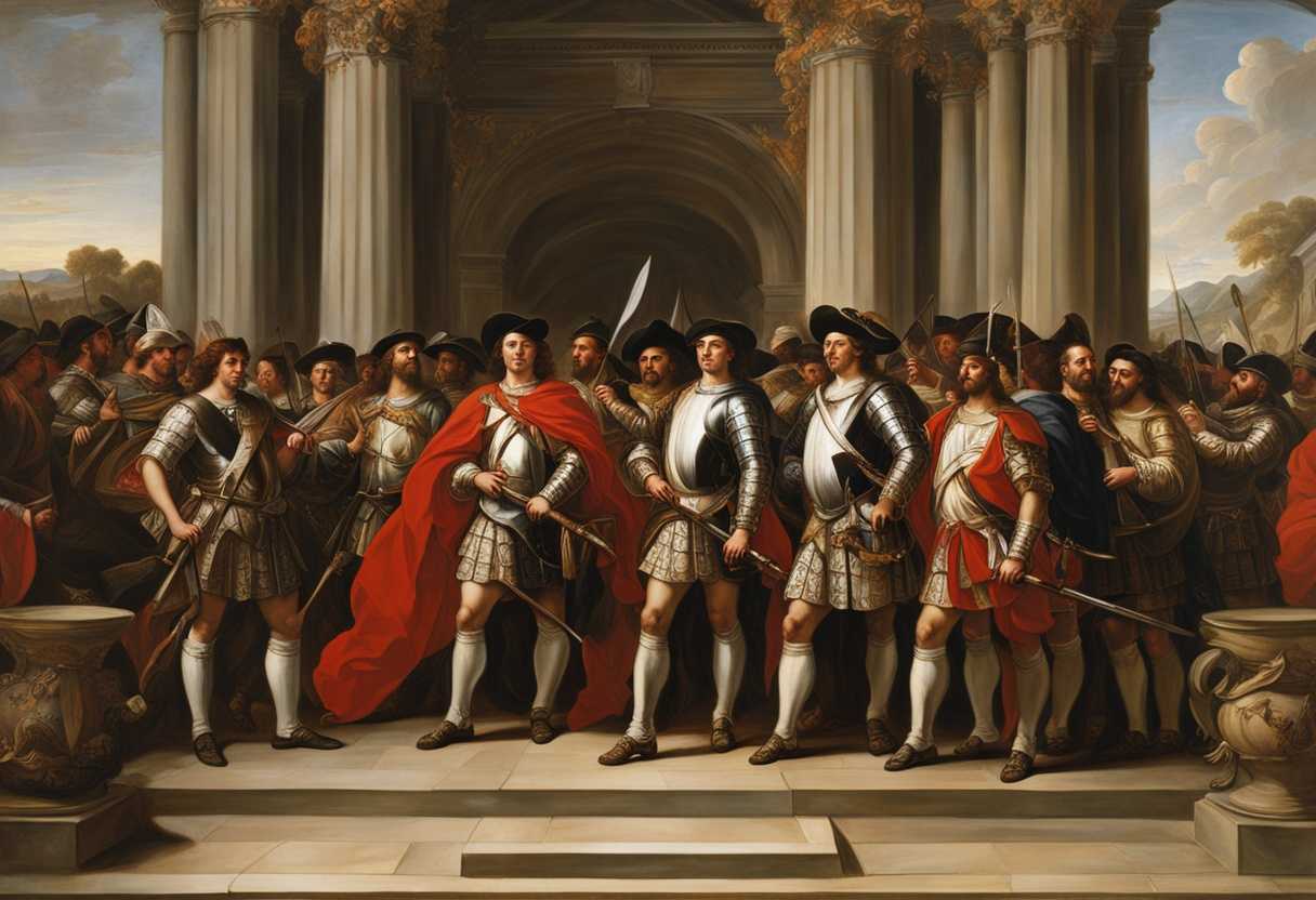 Gideon's-army-united-and-brave-stands-poised-with-trumpets-exuding-determination-and-unwavering-f_tzsr