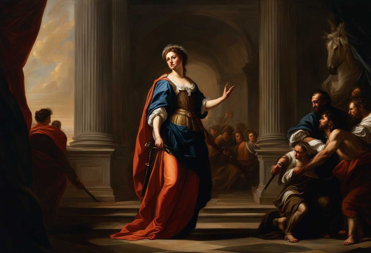 Enemy-general-Judith-stands-victorious-in-dramatic-lighting-intense-composition-classical-painting_ilvc