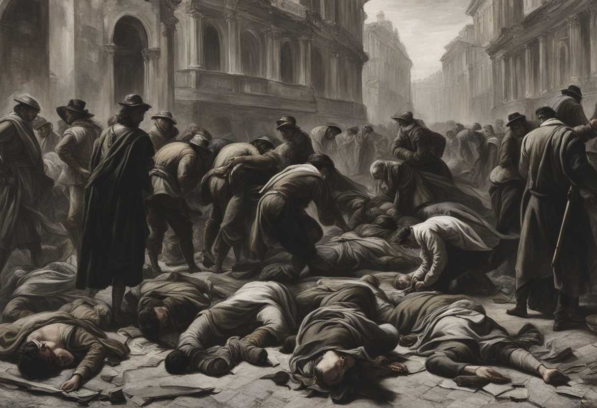 In-a-chaotic-city-tiny-bodies-lie-on-the-ground-symbolizing-vulnerability-and-despair_fagm