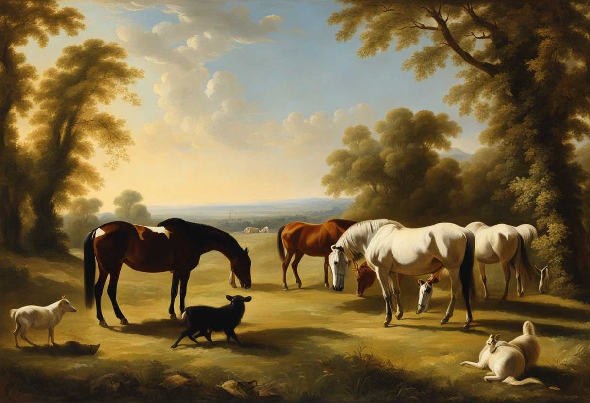 Animals-peacefully-grazing-in-sunlit-meadow-casting-delicate-shadows-embodying-serene-harmony_pdla