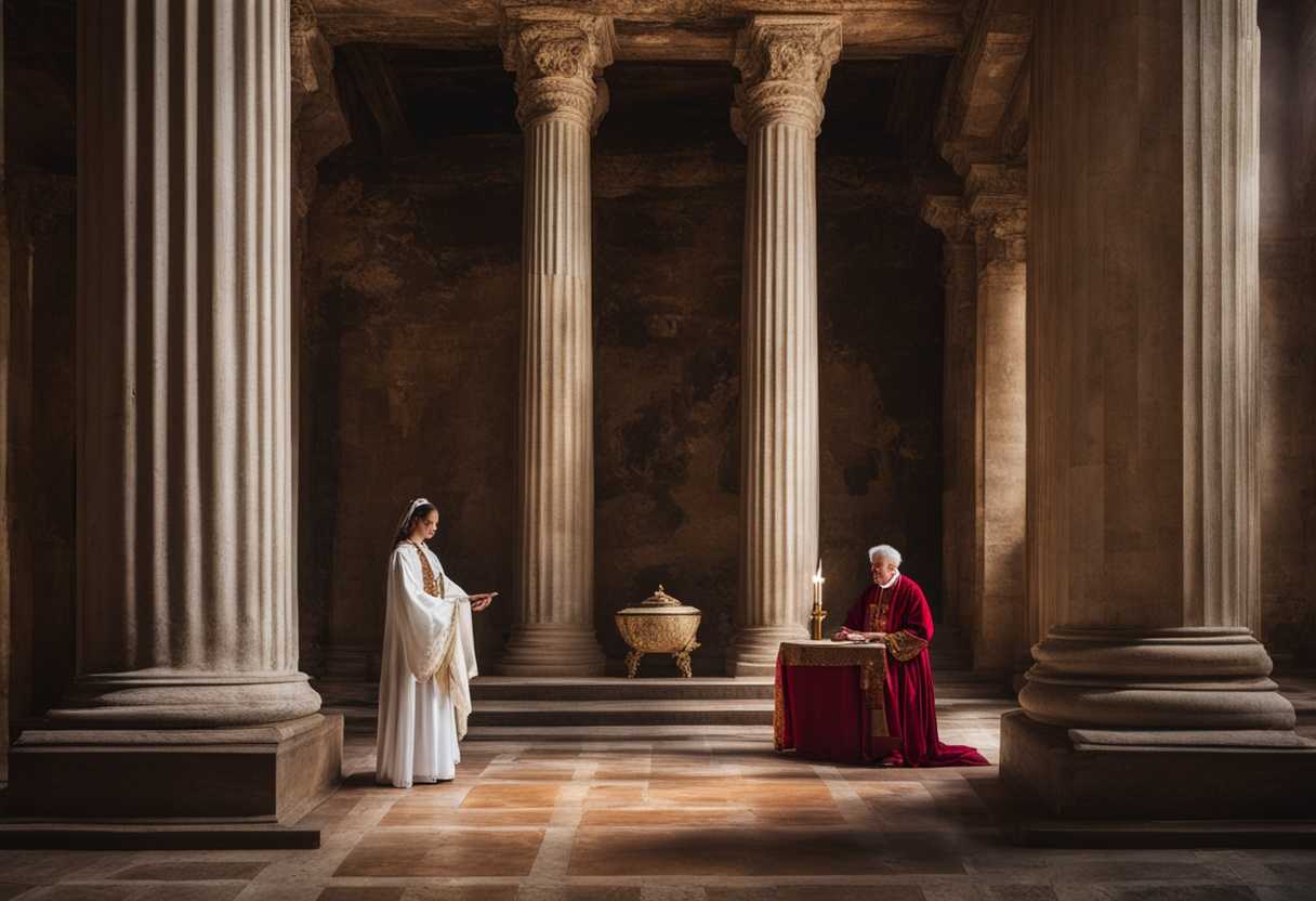 A-woman-and-priest-in-ancient-temple-preparing-for-a-ritual-with-turtledoves_fqdk