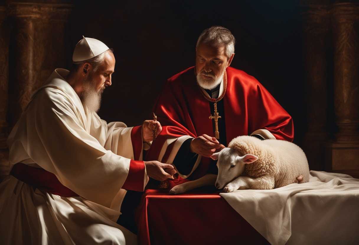 Priest-anoints-person-with-lamb-oil-blood-in-sacred-ritual-under-dramatic-lighting_bvdo