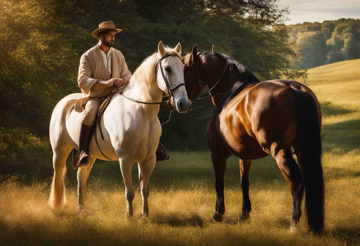 Two-men-and-a-horse-share-a-peaceful-moment-in-a-sunlit-meadow_pnhq
