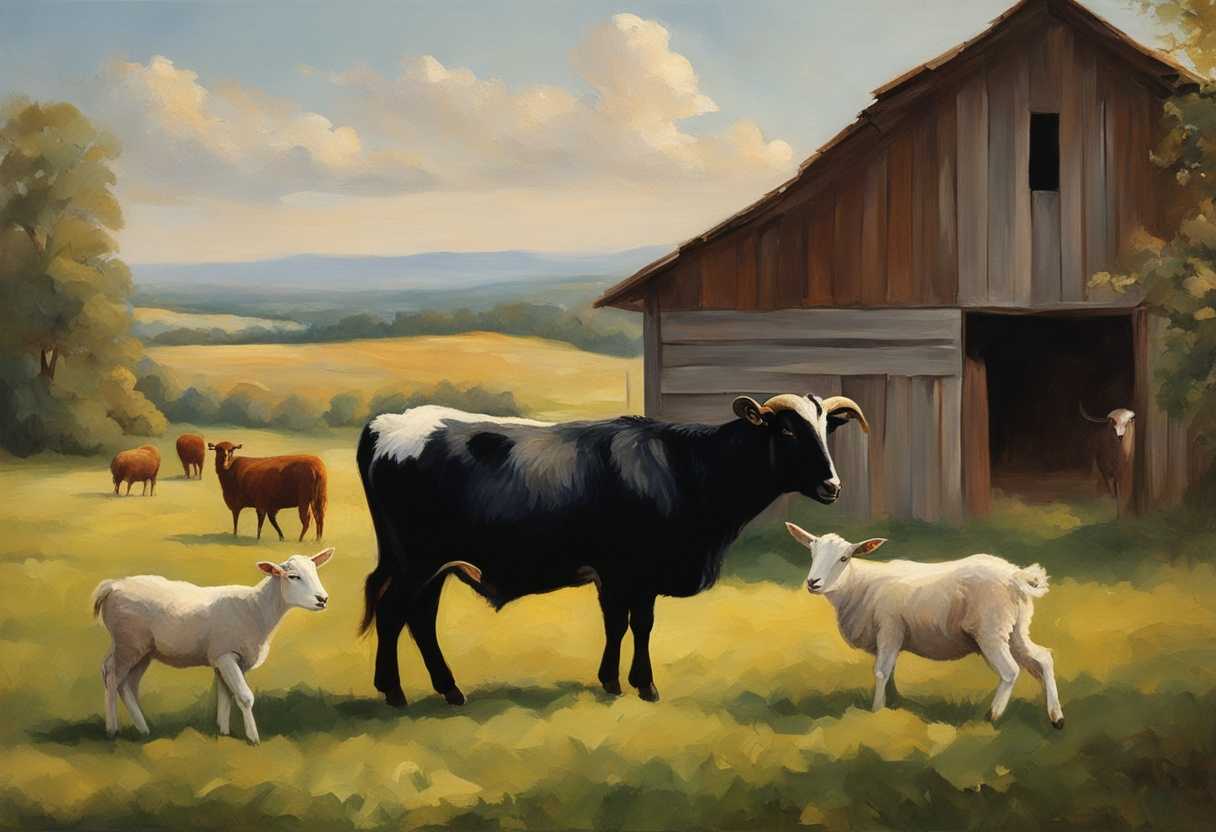 Peaceful-barn-scene-ox-stands-tall-sheep-graze-gracefully-goat-playfully-hops-serene-harmony_tkpd