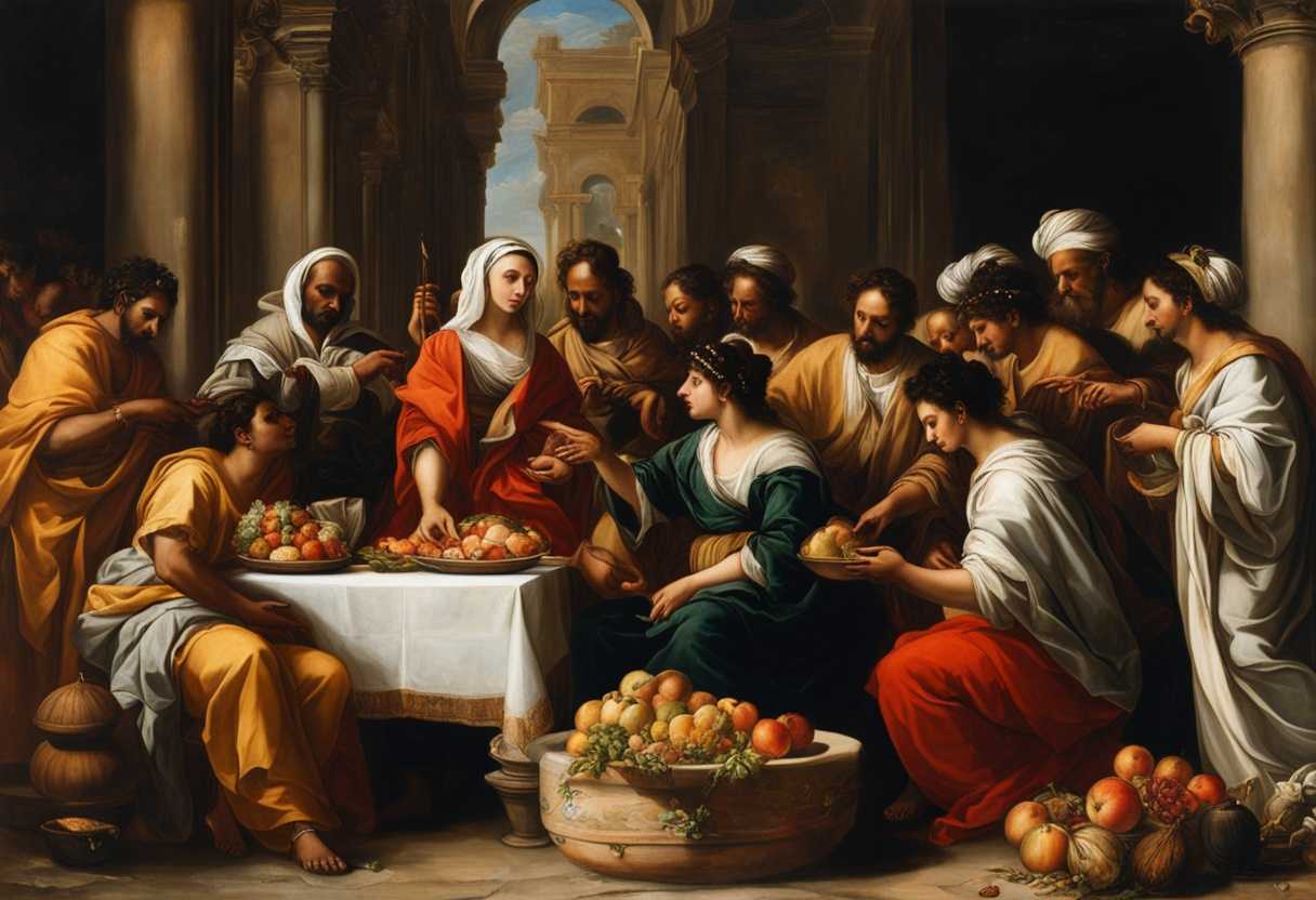 A-diverse-group-in-traditional-attire-offers-food-to-a-deity-with-reverence-and-unity_fjdf