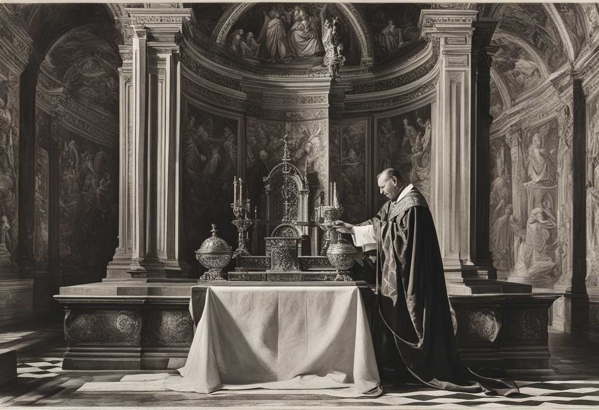 A-priest-in-ceremonial-robes-reverently-applies-blood-to-an-intricate-altar-in-sunlight_ycrs