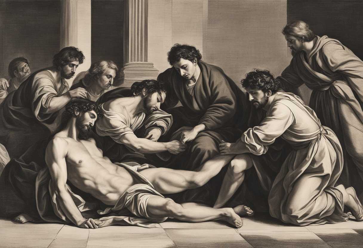 Man-helps-injured-man-ignored-by-others-showing-compassion-and-kindness-in-face-of-danger_khld