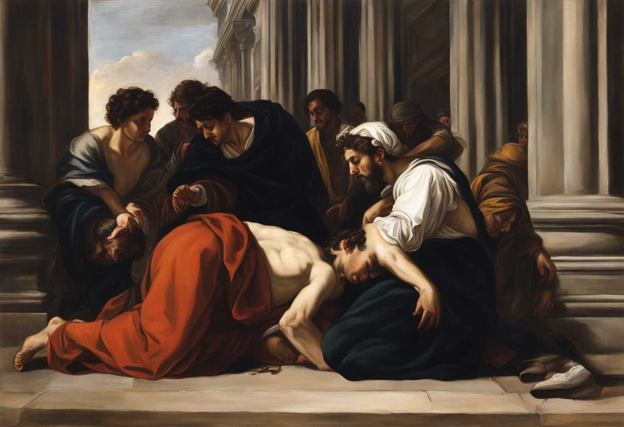 Dramatic-scene-Injured-man-ignored-by-passersby-Samaritan-shows-compassion-amidst-apathy_cuah