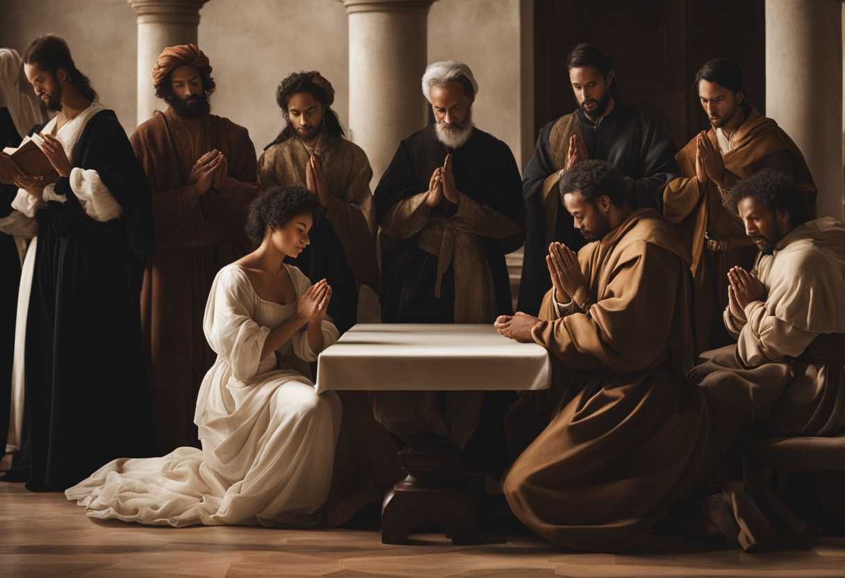 A-diverse-group-of-individuals-pray-together-in-a-serene-timeless-setting_pics