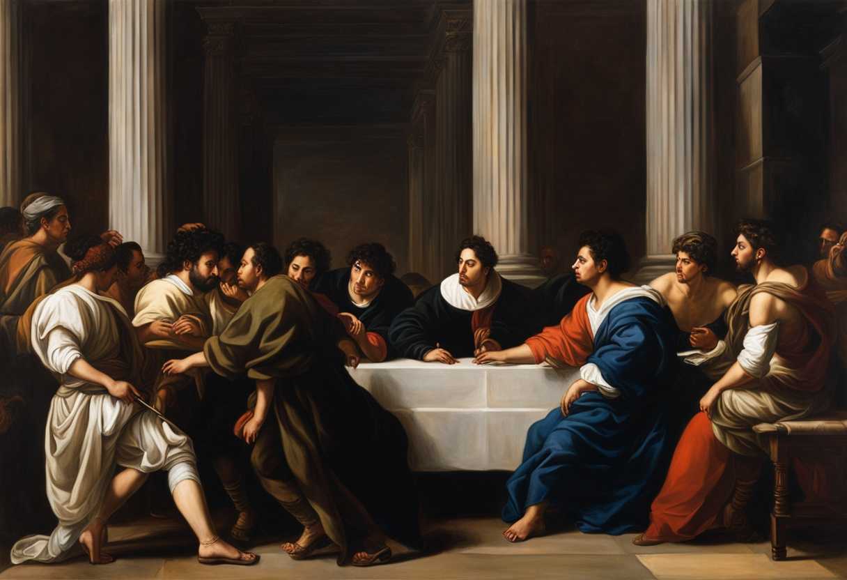 A-diverse-group-of-individuals-confronts-authority-at-dusk-displaying-determination-and-apprehensio_jhhm