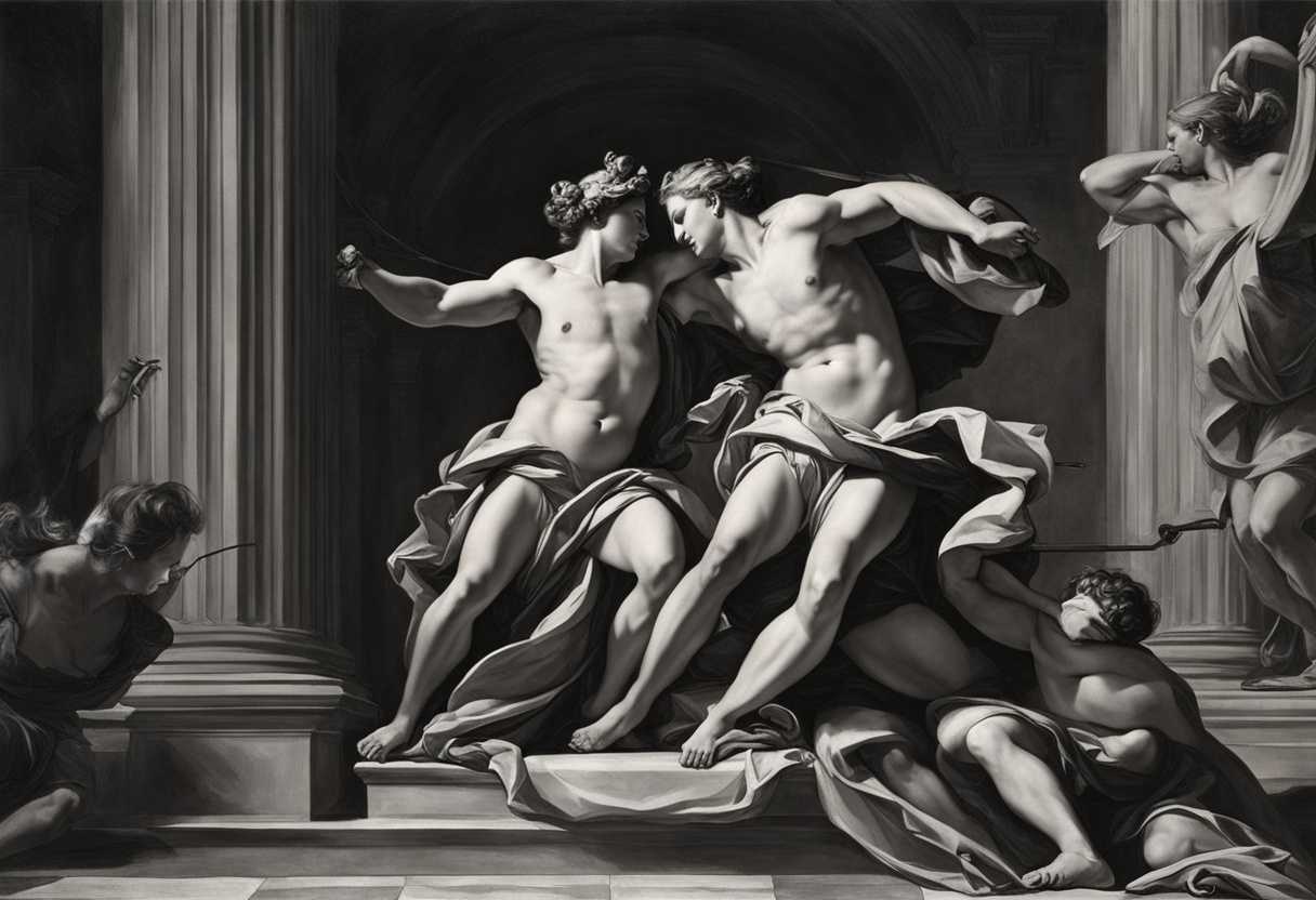 A-dramatic-showdown-between-rivals-bathed-in-intense-lighting-and-shadows-evoking-triumph-and-vind_ndzl