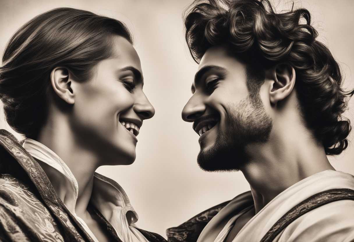 Affectionate-couple-standing-close-smiling-and-gazing-at-each-other-with-love_sbyc