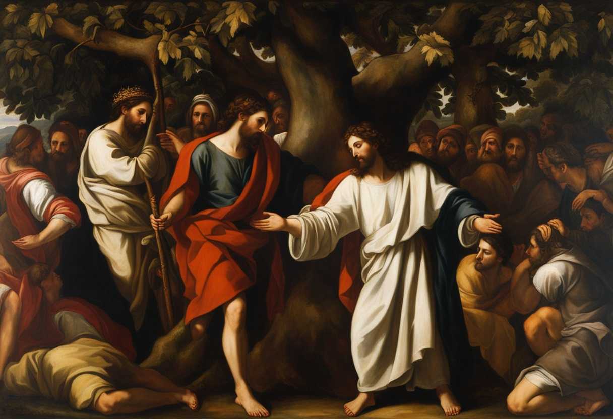 Jesus-embraces-Zacchaeus-in-a-sycamore-tree-as-the-crowd-murmurs-disapproval-leading-to-transformat_rehs