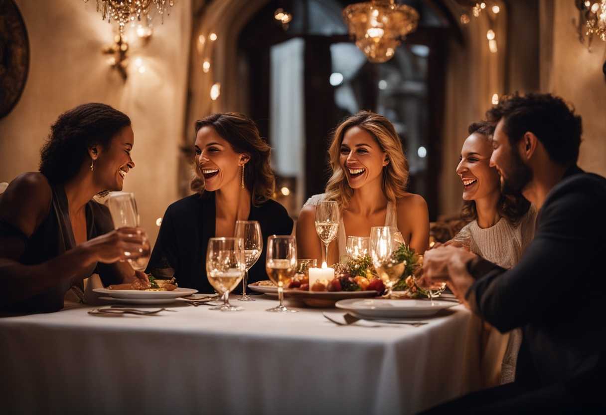 Friends-sharing-stories-and-laughter-over-dinner-bathed-in-soft-light-creating-a-cozy-intimate-at_padv