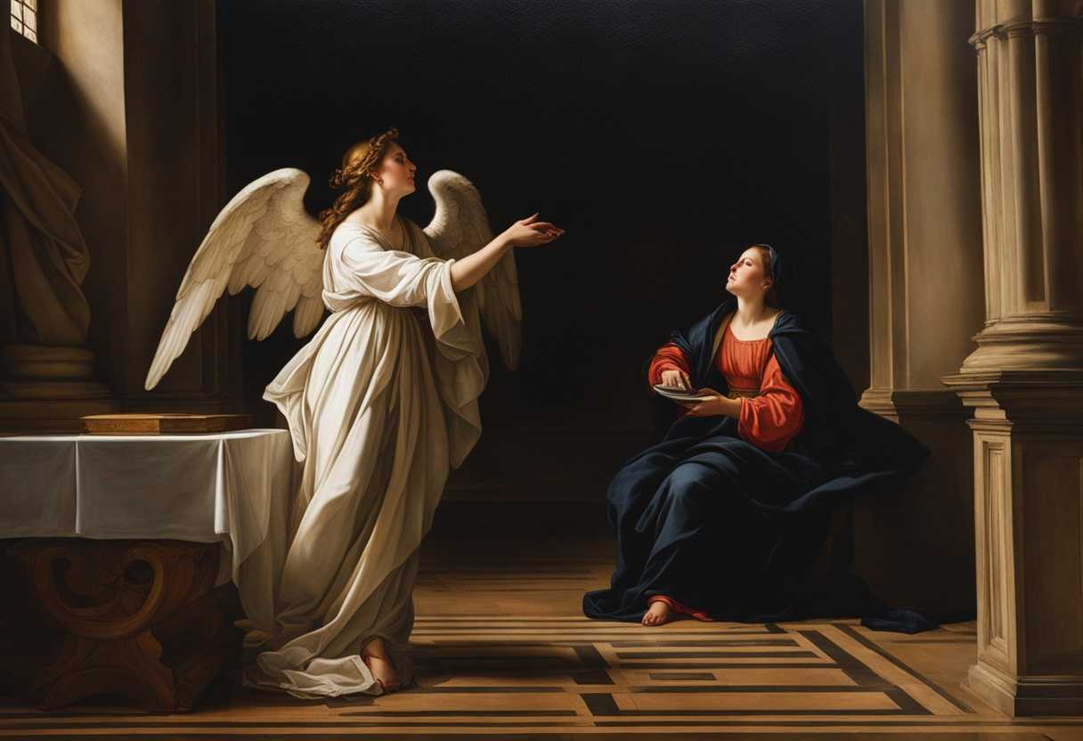 Mary-gazes-in-awe-at-the-angel-Gabriel's-radiant-presence-in-a-humble-room_qhib