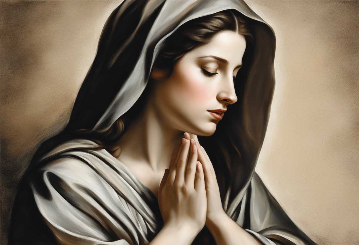Mary-kneels-in-prayer-her-face-serene-and-humble-deeply-connected-in-spiritual-devotion_icac