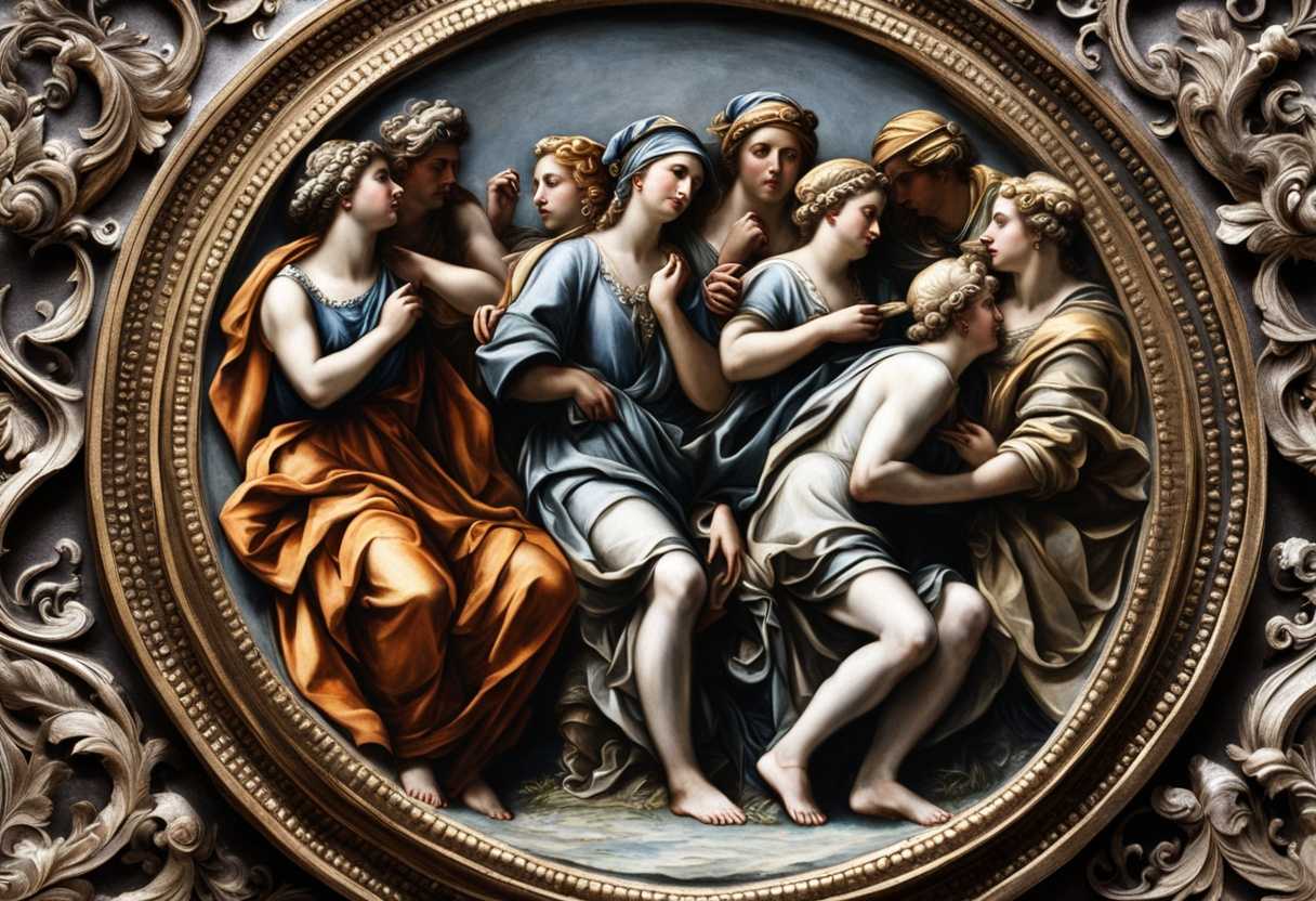 A-group-of-people-admiring-an-ancient-denarius-coin-captivated-by-its-intricate-design_ecla