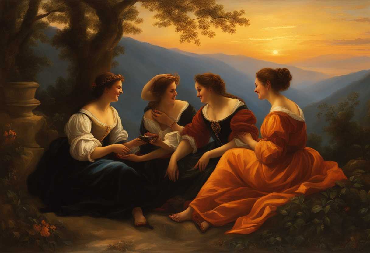Friends-basking-in-sunset-glow-sharing-laughter-and-creating-heartwarming-memories_lhea