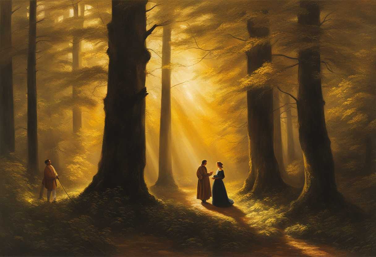 People-in-a-forest-clearing-bathed-in-golden-light-sharing-heartfelt-conversations-amidst-nature's_edbc