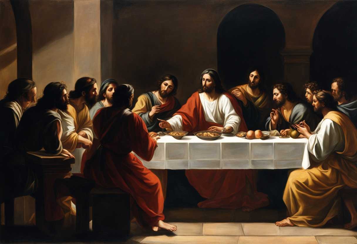 Jesus-and-disciples-share-a-tense-meal-shadows-cast-intense-emotions-foreboding-atmosphere_qnmj