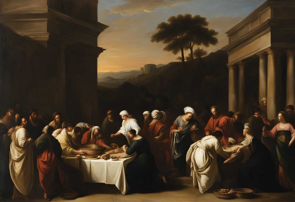 People-gather-at-dusk-solemnly-preparing-for-Passover-sacrifice-united-in-reverence-and-tradition_ftwn