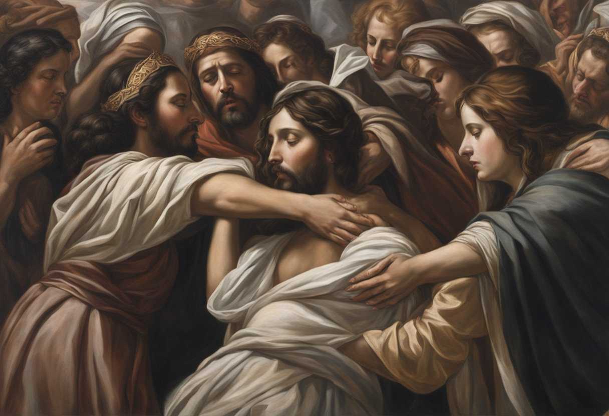 Jesus-consoles-weeping-women-in-a-crowd-sharing-sorrow-with-compassion-and-empathy_cdkb