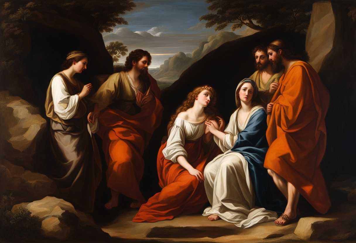 Mary-Magdalene-Joanna-Mary-Peter-Cleopas-and-disciples-at-the-empty-tomb-and-Emmaus-road_sfbb