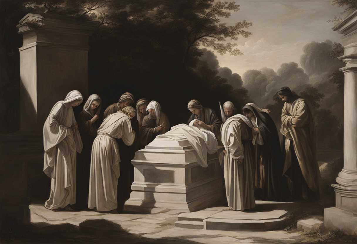 A-group-of-mourners-gather-at-a-tomb-in-the-soft-morning-light_wynr