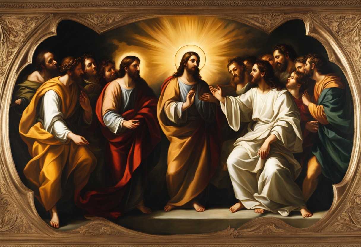 Jesus-blesses-disciples-ascends-into-heaven-divine-light-illuminates-faces-disciples-in-awe_xsnr