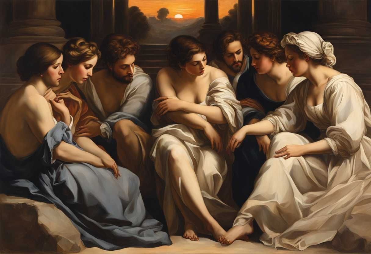 People-in-a-circle-at-sunset-deep-in-thought-creating-an-intimate-and-powerful-moment_bjnu