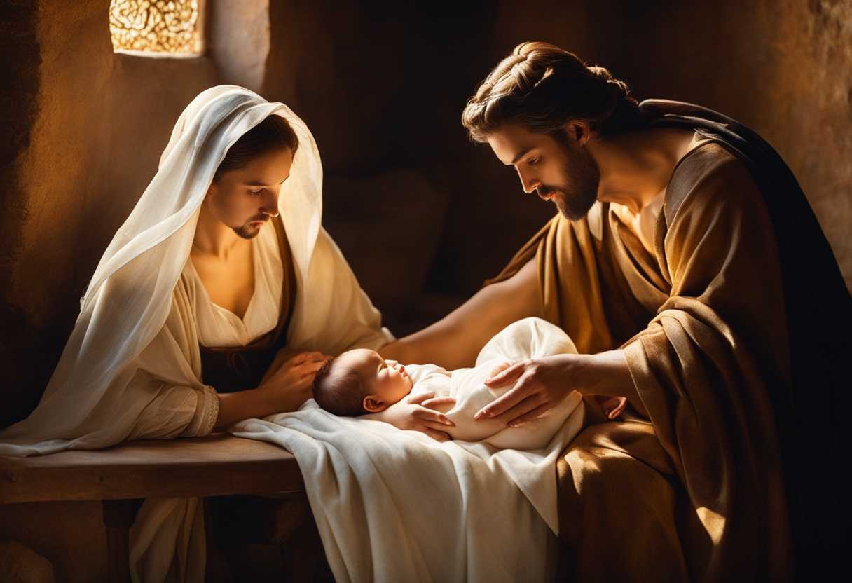 Mary-and-Joseph-tenderly-holding-baby-Jesus-in-a-peaceful-stable-bathed-in-warm-light_maoy
