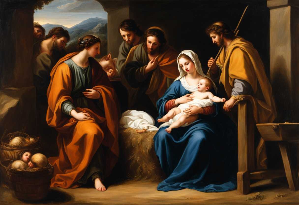 Mary-and-Joseph-tenderly-cradle-baby-Jesus-in-a-humble-stable-surrounded-by-awe-struck-shepherds_enlb