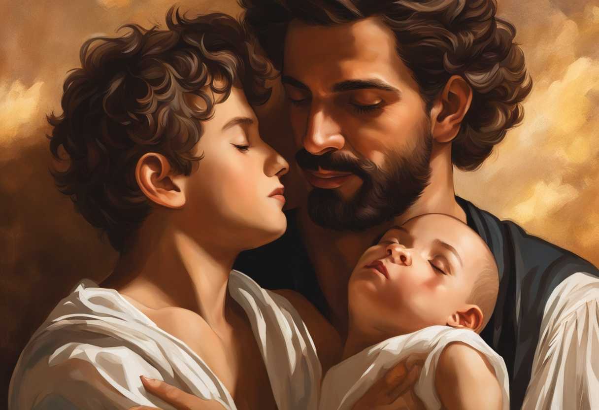 A-father-and-son-embrace-under-the-warm-sunlight-exchanging-wise-loving-gazes_vjih