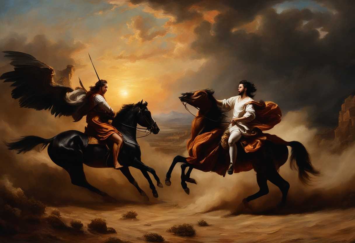 Intense-battle-of-good-and-evil-in-a-desert-at-sunset-raw-emotions-clash_shuy