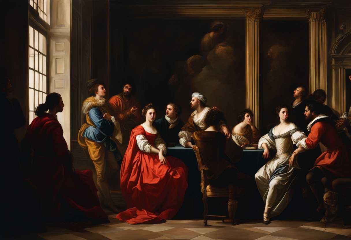 A-diverse-group-of-individuals-in-a-dimly-lit-room-exchanging-skeptical-yet-curious-glances_teqh