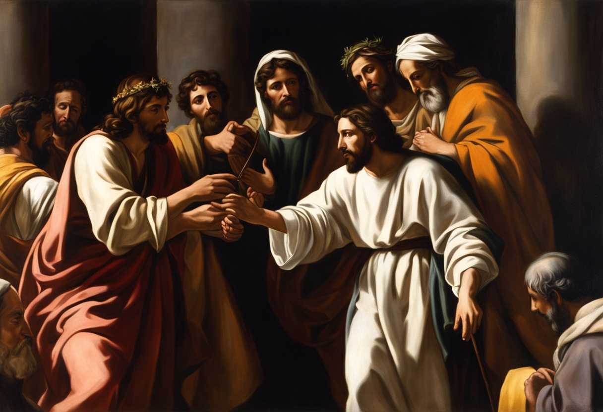 Jesus-heals-man's-withered-hand-surrounded-by-disciples-Pharisees-scribes-in-biblical-scene_nujt