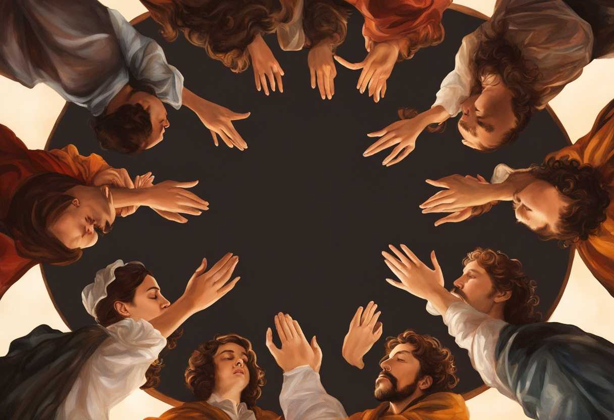 People-in-a-circle-at-sunset-holding-hands-in-prayer-showing-unity-forgiveness-and-empathy_kcsk