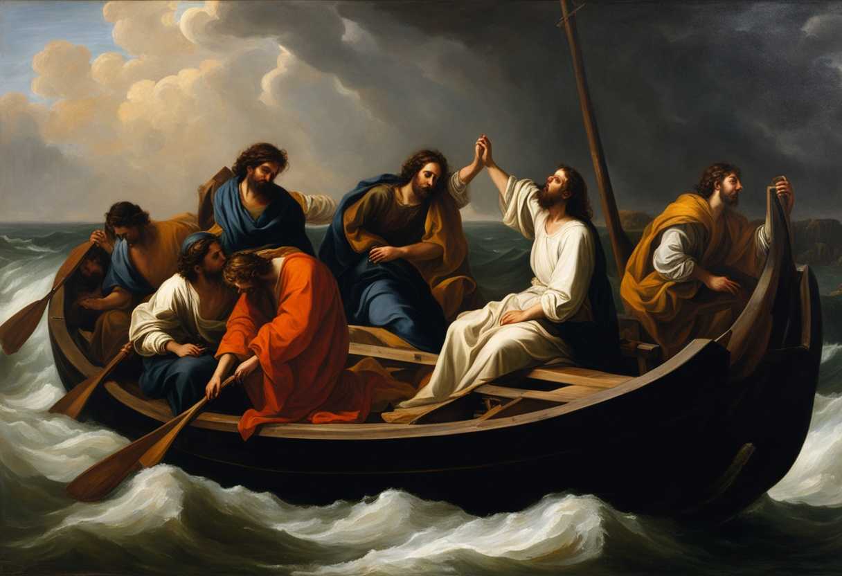 Jesus-asleep-on-a-boat-disciples-in-awe-storm-hits-faith-tested-power-over-elements_debe