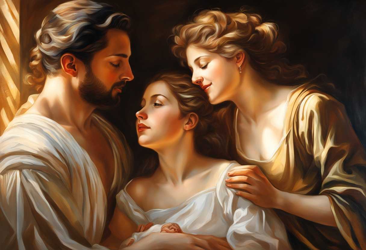 Family-of-three-basking-in-warm-sunlight-sharing-intimate-moment-of-astonishment-and-joy_rzkt