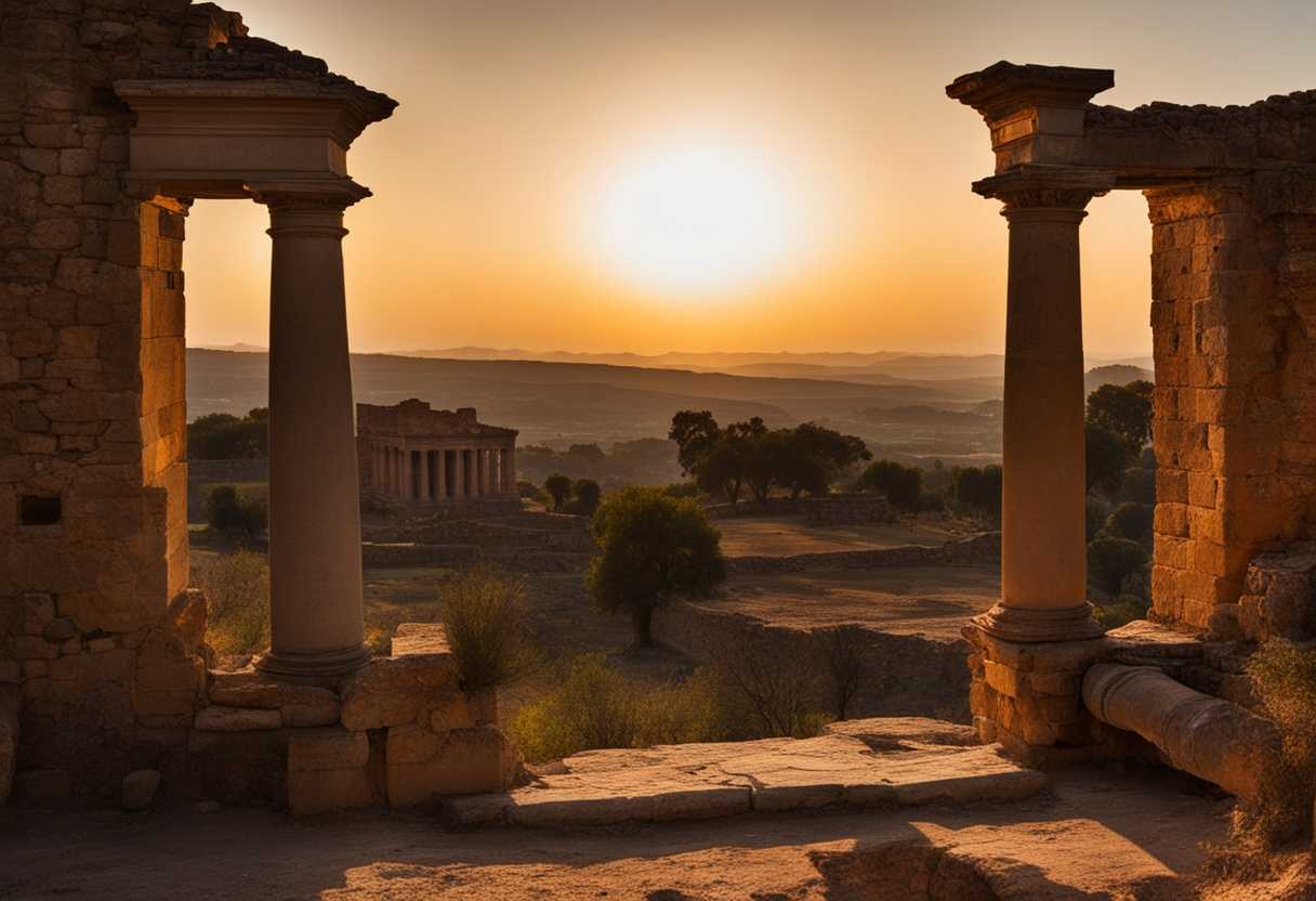 Sunset-over-ancient-ruins-in-rugged-hill-country-shadows-cast-on-remnants-of-civilization_jqwy