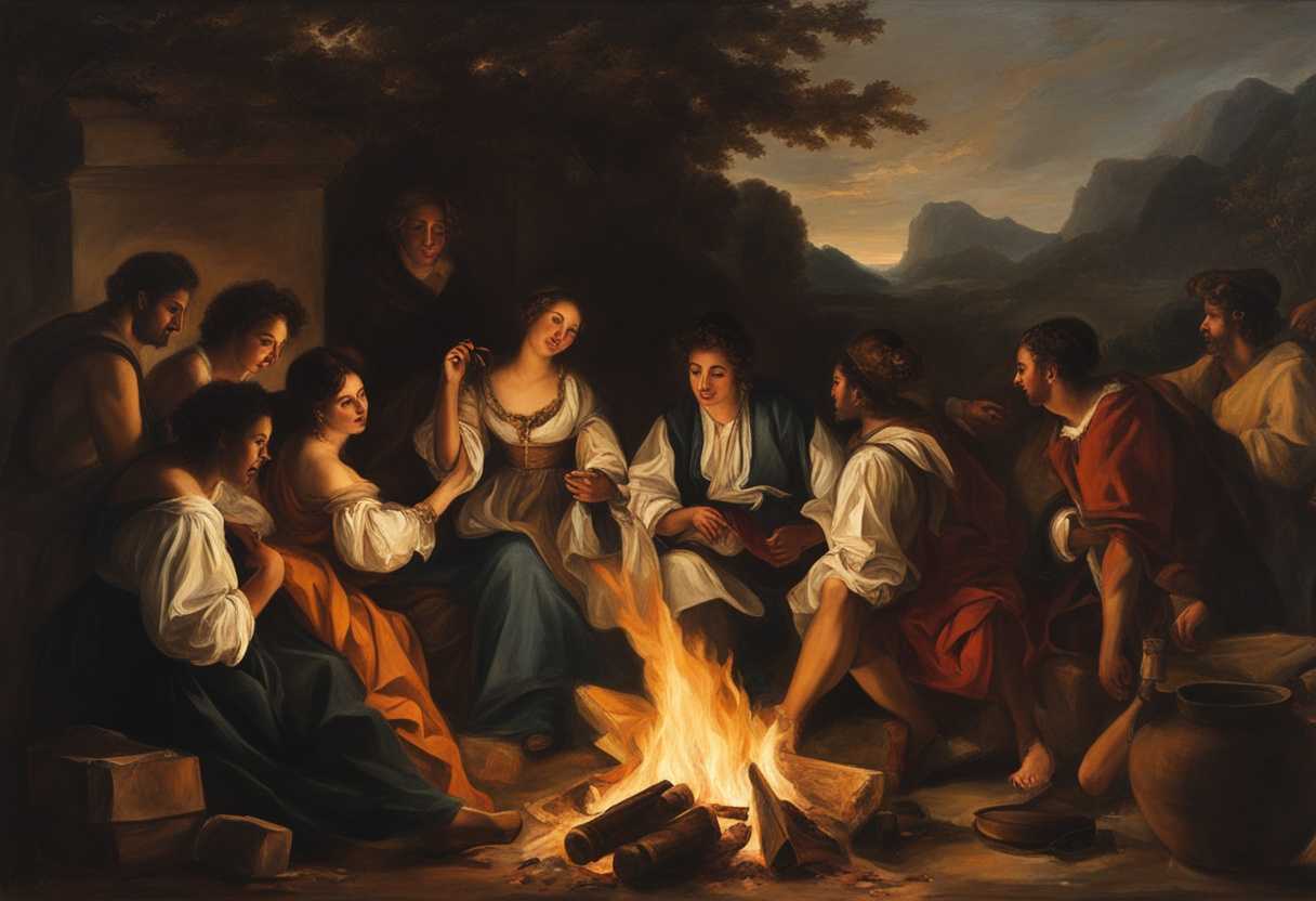 A-diverse-group-of-friends-gathered-around-a-bonfire-sharing-stories-and-laughter_mnwc