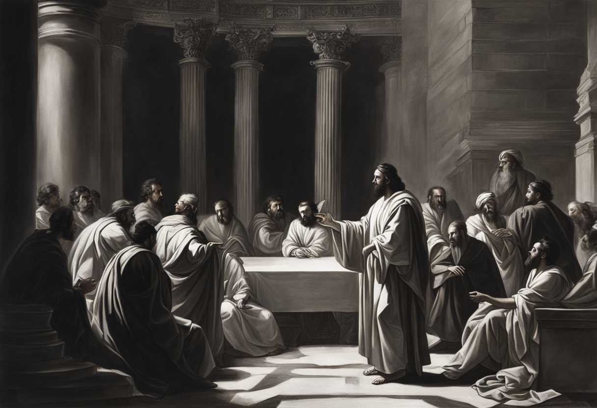 Dramatic-scene-in-temple-Jesus-confronts-chief-priests-scribes-elders-under-striking-lighting_txju