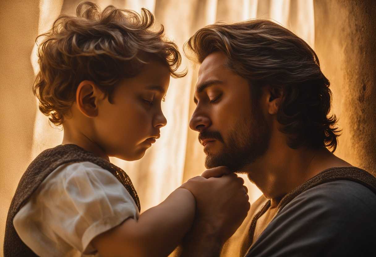 Father-and-son-share-a-tender-moment-in-golden-light-showcasing-their-strong-bond_jiwm