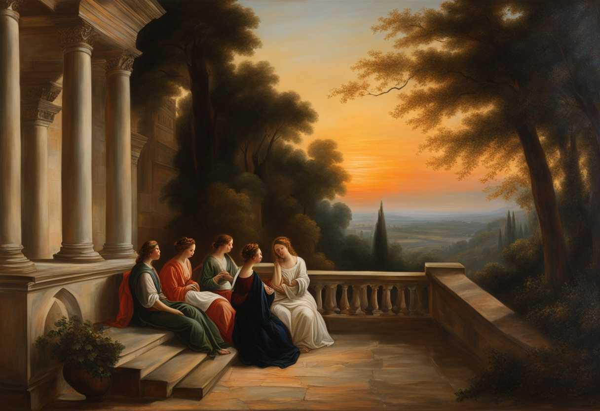Captured-in-the-serene-sunset-figures-in-contemplation-exude-peace-and-tranquility_hdin