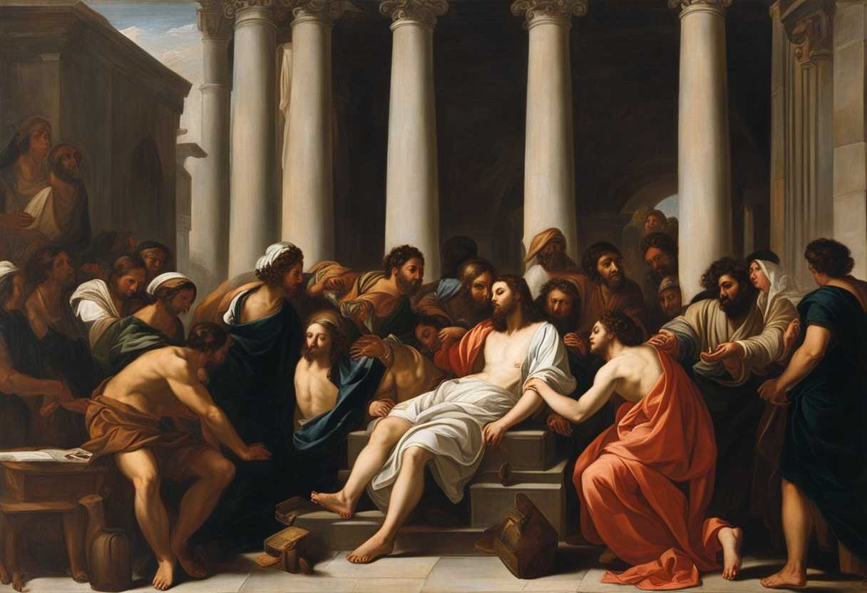 A-woman-pours-ointment-on-Jesus-defended-by-him-amidst-onlookers'-disapproval_veth