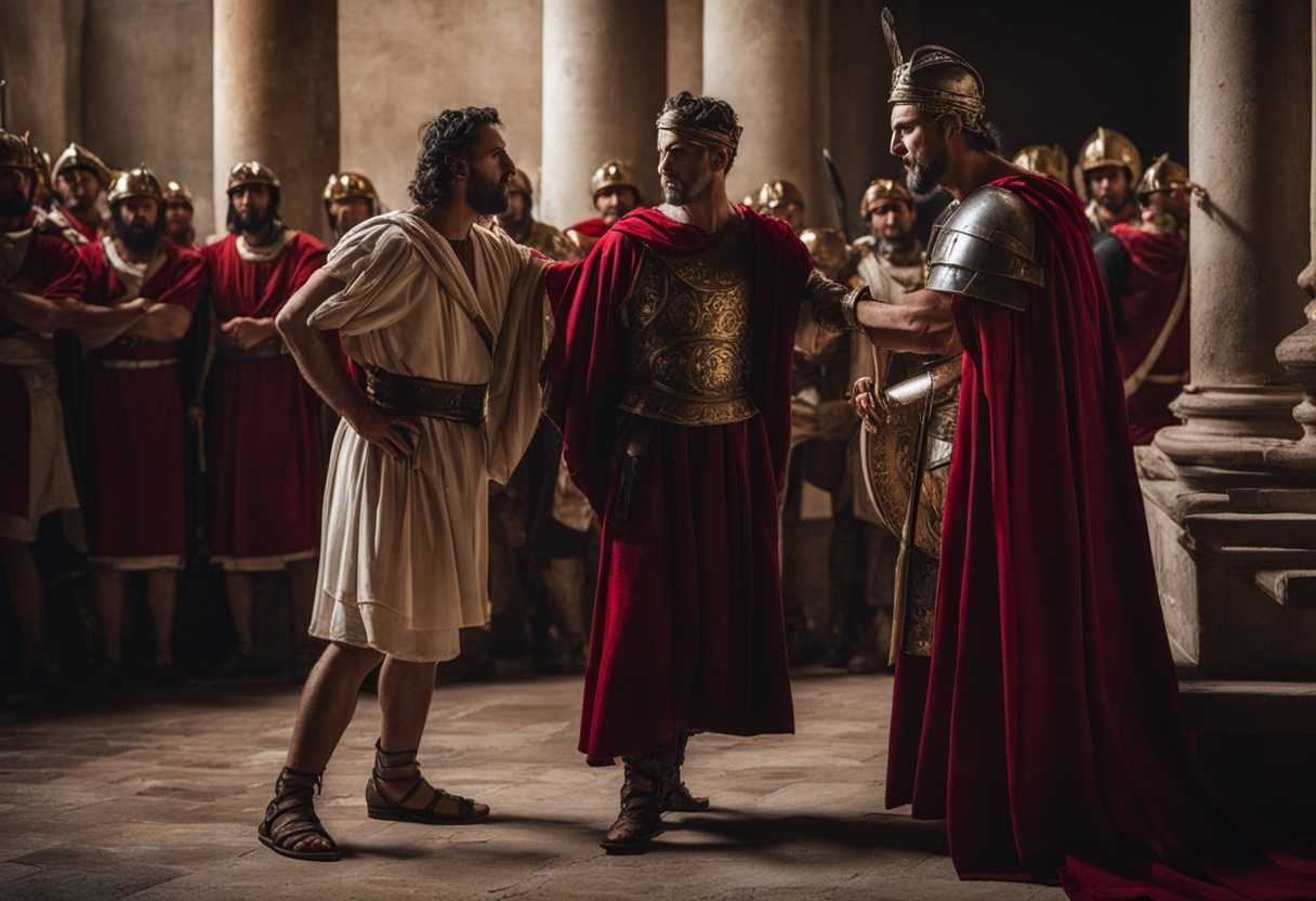 Dramatic-reenactment-Roman-Pilate-confronts-Centurion-in-ancient-setting-with-intense-emotions-and-_zqyk