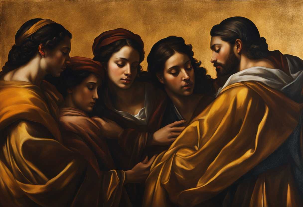 A-diverse-team-huddled-in-golden-light-exuding-determination-and-unity-in-purposeful-discussion_ejzf